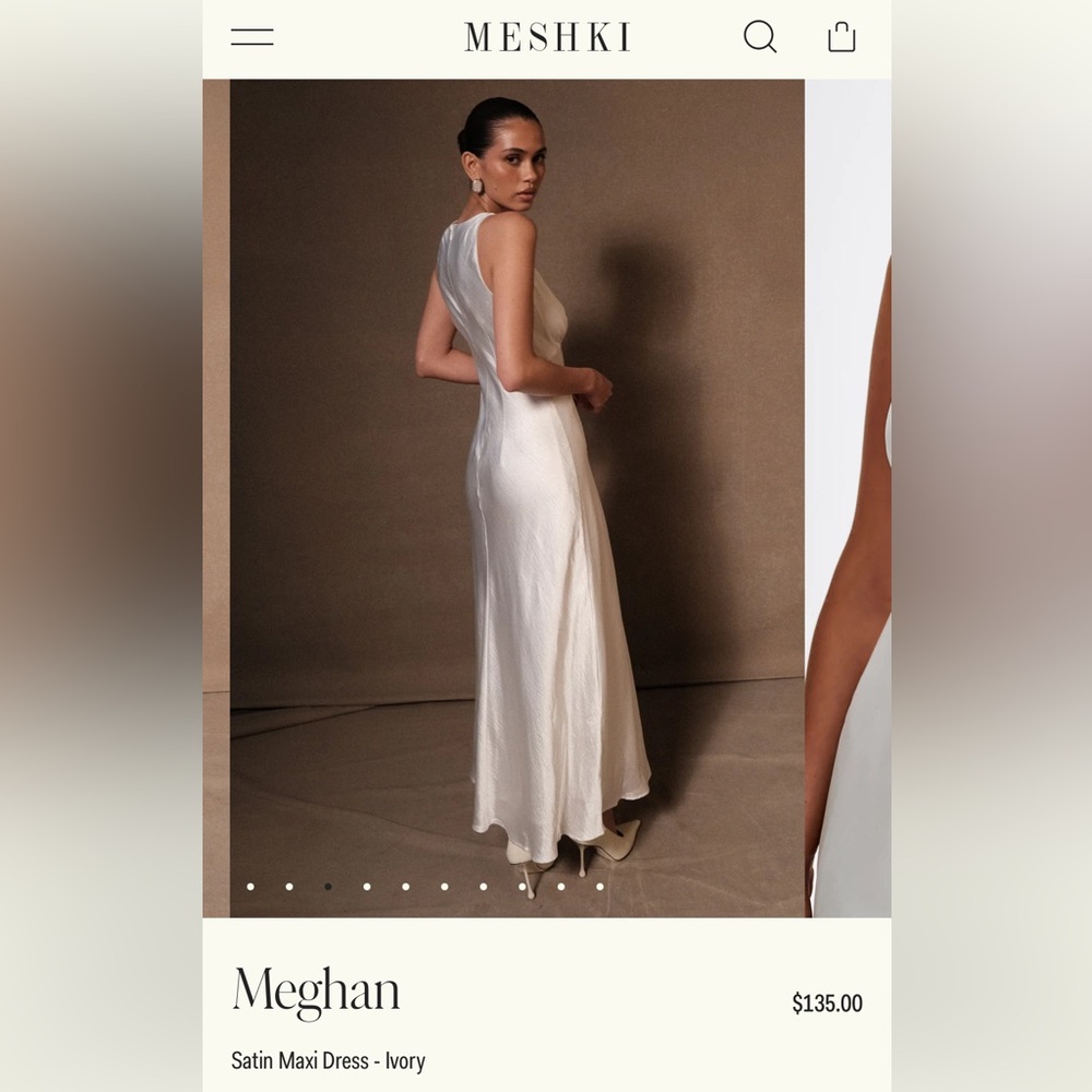 Brand new in bag MESHKI Meghan Satin Maxi